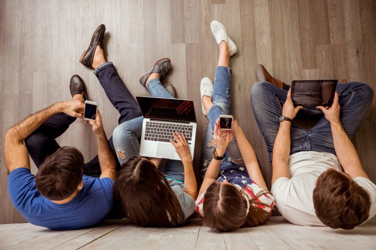 teens using different devices