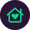 Icon with a house that has a heart in it
