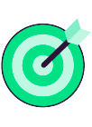 Illustration of an arrow hitting a bullseye