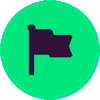 Green icon with flag