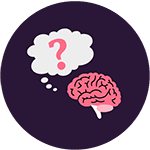Brain and thought bubble