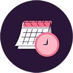 Calendar with clock