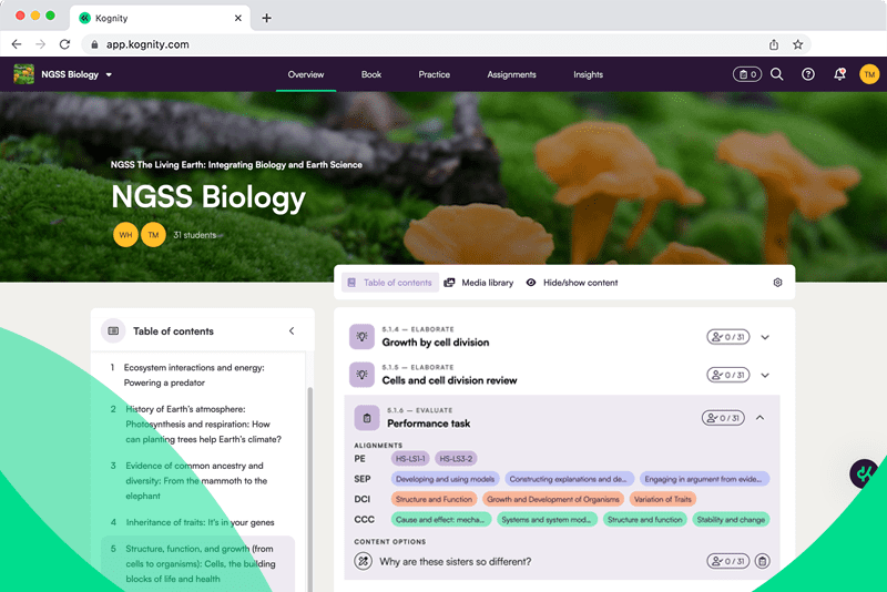 Kognity High School Science Curriculum - Performance task